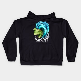 Earth Face With Ocean Wave Hair For Earth Day Kids Hoodie